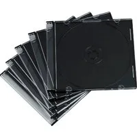 Hama CD-Hülle CD-Leerhülle Slim, 50er-Pack, Transparent/Schwarz schmal