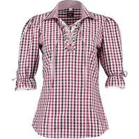 OS Trachten Trachtenbluse Paruvo Tailliert, Liegekragen, 1/1-Arm, Spitze