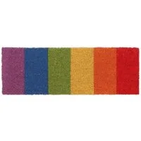 relaxdays Fußmatte Kokos Fußmatte Regenbogen, Höhe: 15 mm
