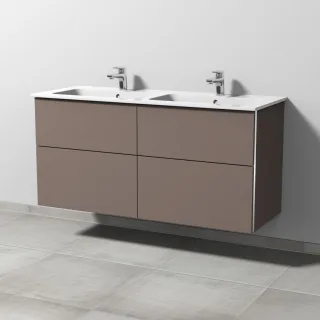 Sanipa 3way Waschtischunterbau zu Duravit ME by Starck Waschtisch mit 4 Auszügen, Taupe-Matt BP7281T
