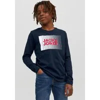 Jack & Jones Junior Langarmshirt JJECORP stylisch, bequem, atmungsaktiv, pflegeleicht bedruckt, casual, regular fit, Rundhals
