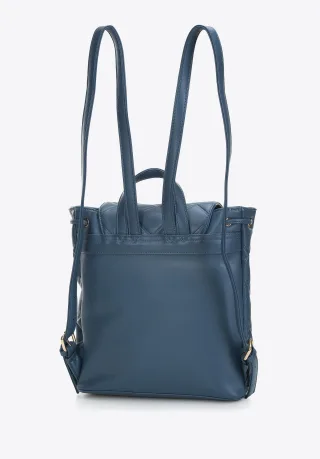 Wittchen Damen-Rucksack aus geometrisch gestepptem Öko-Leder, dunkelblau