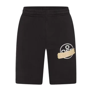 Off White - Sweat-Shorts für Herren , Für die Freizeit (Schwarz/Beige)