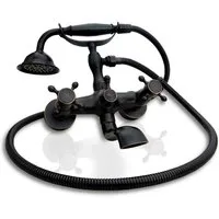 wohnwerk.idee Wannenarmatur Badewannenarmatur Wasserhahn Badewanne Retro Vintage Antik Old Black