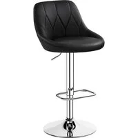 Yaheetech Barhocker (1 St), Verstellbare Sitzhöhe 61,5 cm - 83 cm Polsterhocker mit Fußstütze