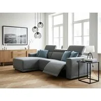 OTTO home Ecksofa LEOON L-Form, 255 cm - elektr. Relaxfunktion, mit USB A/C-Anschluss. Federkern, verstellbaren Kopfstützen, Webstoff