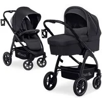 Hauck Kombi-Kinderwagen Saturn R Duoset - Melange Black, 2in1 Kinderwagen Buggy Set inkl. Babywanne, Sportsitz & Beindecke