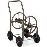 relaxdays Gartenschlauch Schlauchwagen XL Metall