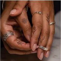 Inkster Schmuck-Tattoo Blumen Ornamente Tattoo, wasserfestes temporäres Tattoo, 2 Wochen Halt
