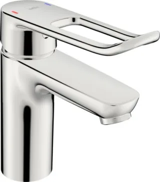 Hansa Waschtischarmatur HANSACARE 4602 Bügelh. Bed.he. lang Ausld. 114 mm chr 46022286