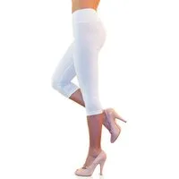 YESET Leggings Damen Capri 3/4 Leggings Baumwolle hoher Bund WEISS XXXL Highwaist-Leggings