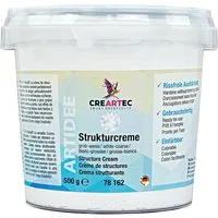 CREARTEC Strukturpaste Strukturcreme - Grob-Weiß - 500g, zum Gestalten von Oberflächen - Made in Germany