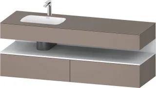 Duravit Qatego Einbauwaschtisch mit Konsolenwaschtischunterbau Basalt Matt 1600x500x600 mm - QA47950 QA4795018430010