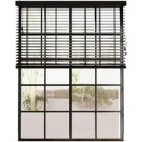 Cocoon Home Jalousie Bambus Jalousie inklusive Montagematerial, Cocoon Bambus Jalousien 60 x 130 cm - 50mm Lamellen - Schwarz