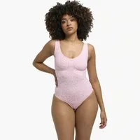 cfab Shaping-Body Tank Bodysuit Sculpting Shapewear mit Slip-Pink Monochrome-L (1-tlg)