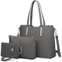 LuxusKollektion Handtasche Damen Handtasche Set Shopper Schultertasche PU Leder 3-teilig