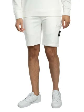 Weekend Offender Hawkins Sweatshirt-Shorts Mit Reißverschlusstasche, Weiß