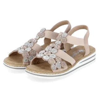Rieker Sandalen - Gr. 38 - Rosa - Synthetik