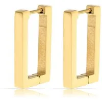 Made by Nami Creolen-Set Creolen Silber Damen Eckig aus Edelstahl, Wasserfester Schmuck - Geschenk für Freundin