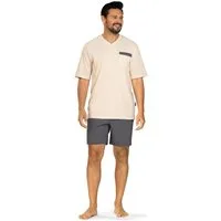 Comte Shorty Lunar Lounge (Set, 2 tlg., 2-teilig) Herren Pyjama kurz Shorty Kurzarm Baumwolle große Größen