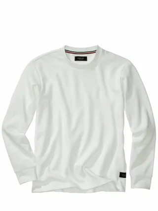 Replay Herren Waffelstruktur-Longsleeve Weiß 100 % Baumwolle