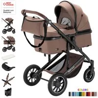 Daliya® Kombi-Kinderwagen FLEXI-PRO 2in1 Kinderwagen & Buggy, Reisekinderwagen, XXL Set, (10-tlg), modernes Design, Alu-Rahmen, Gummireifen, abnehmbare Gurte, UV 50+