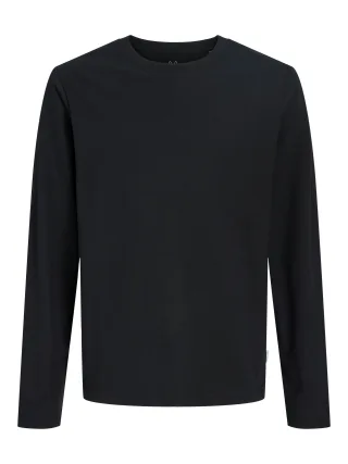 JACK&JONES - JJEORGANIC RLX TEE LS O-NECK NOOS JNR Black - Gr. - 164