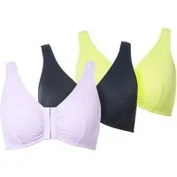 Ulla Popken Bustier Bustiers 3er-Pack Vorderverschluss Mikrofaser