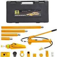 GarveeMore Wagenheber Hydraulischer Karosserie-Richtsatz (Porta Power) aus Stahl, getrennte Hydraulikpumpe & Zylinder, mit Kunststoff-Transportkoffer