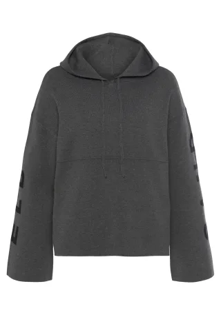 LASCANA - Elbsand LM Knit Hoodie anthracit me - Gr. - 42