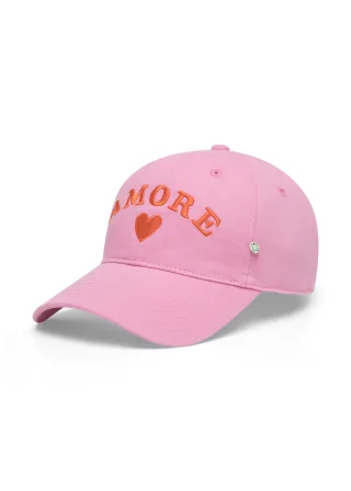 Baumwoll-Cap mit AMORE-Stickerei pink - Gr. - one size