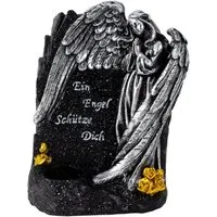 MF Grabkerze Grabengel Gedenkstein mit Spruch und Kerzenhalter 21 cm (1-tlg)