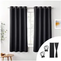 Cozyor Verdunkelungsvorhang 2er-Set inkl. 2 Magnethalter, thermoisolierend, Gardinen blickdicht (2 St), Ösen, verdunkelnd, Mikrofaser Polyester, Gardinen Thermo Vorhang 160x135 Wohnzimmer, Schlafzimmer, Kinderzimmer