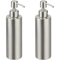 relaxdays Seifenspender Edelstahl 300 ml 2er Set