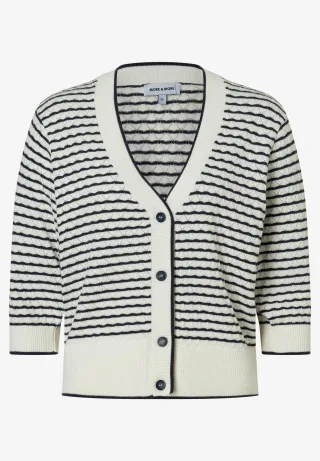 MORE & MORE - Kurzarm-Cardigan weiß - Gr. - 34