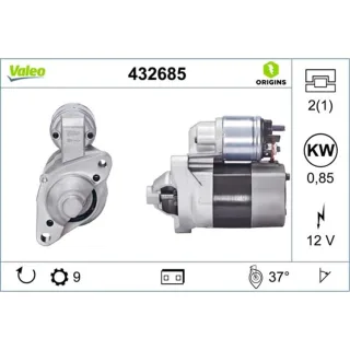 Valeo Anlasser 0,8 kW Dacia Logan Sandero Renaulkt Clio Kangoo Twingo