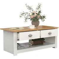 VCM Couchtisch Holz Sofatisch Couchtisch Schublade Balusa
