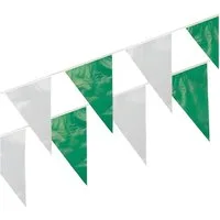 PAPSTAR Girlande Wimpelkette, Folie 10 m grün/weiss wetterfest