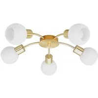 Lindby Deckenleuchten Elaina, Metall, Gold / Messing IP20, 5 x 4,5 W LED
