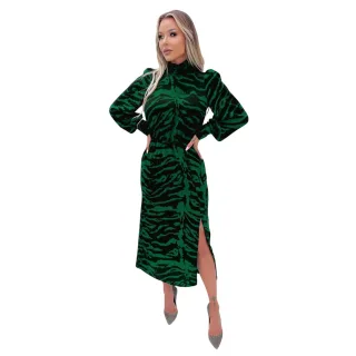 AX Paris - Midikleid für Damen, Hoch geschnitten, Polyester (Grün)