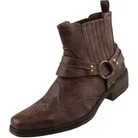 Mustang Shoes 4116501/3 Stiefelette Western-Boots mit dekorativem Stiefelband