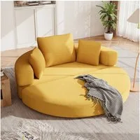 ANYSUN Schlafsofa modulares Sofa, Multifunktionales freistehendes Klappsofabett, Boneless Couch,Ovales Bett mit Kissen, Cordstoff-Bezug, 173 x 176 cm geeignet für Apartments, Wohnzimmer, Schlafzimmer