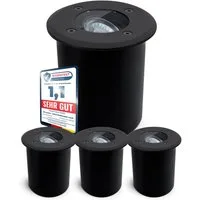 SSC-LUXon LED Gartenstrahler JUAVI Bodeneinbauleuchte IP67 schwarz rund für 1x GU10, ohne Leuchtmittel