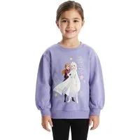 Disney Frozen Sweatshirt Frozen Mädchen Sweatshirt Anna Elsa Olaf Pullover Lila Gr. 104-134