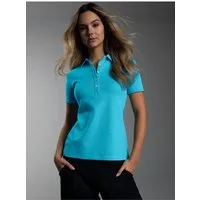 Trigema Poloshirt TRIGEMA Poloshirt mit Kristallsteinen (1-tlg)