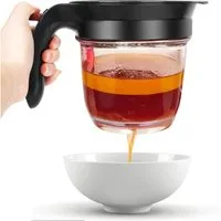 BlingBin Fetttrennkanne für Soßen, Fettabscheider 1000ml, Doppelfiltrations Fetttrenner, PP + ABS, (1er SET, 1-St., 1000 ml), für das Abschöpfen von Fett aus Soßen und Suppen
