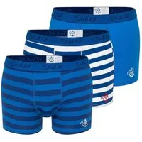 Dock13 Retro Boxer Dock13 Männer Boxershorts "Grömitz" Maritim (3er Pack Boxers) (3er-Pack, 3-St., 3er-Pack) mit Logostickerei, gewebtet Bund,eleganter Verpackung