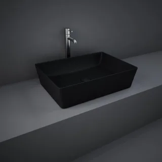 RAK Feeling Aufsatz-Waschbecken FEECT5000504A eckig, 50x36cm, schwarz matt