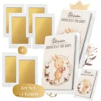Eulentaler Handabdruck-Set I Baby Abdruckset (Sparset) I ganz ohne Hautkontakt, 3er Set für 6 Abdrücke, (1 Set gratis), Für Hand und Fußabdrücke