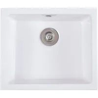 welltime Küchenspüle Amrum, rechteckig, 53,5/46 cm, Easy Clean Beschichtung, (inklusive Ab- und Überlaufgarnitur), hochwertige Keramik